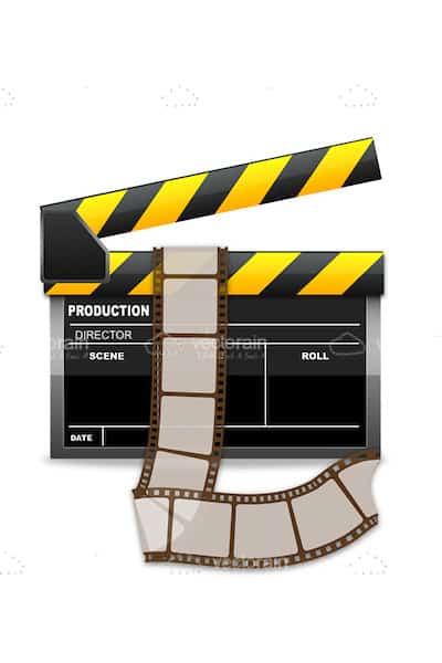 Glossy Clapperboard with Film